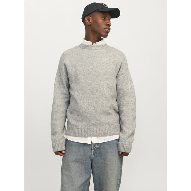 Pull En Maille grise - light grey melange <span itemprop=