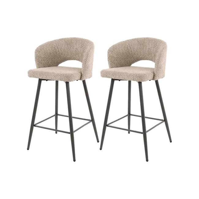 Lot de deux Tabourets de bar - 94 cm - PATTAYA Couleur sable <span itemprop=