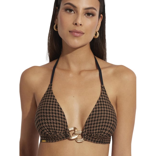 Haut maillot de bain triangle préformé Corfu noir <span itemprop=