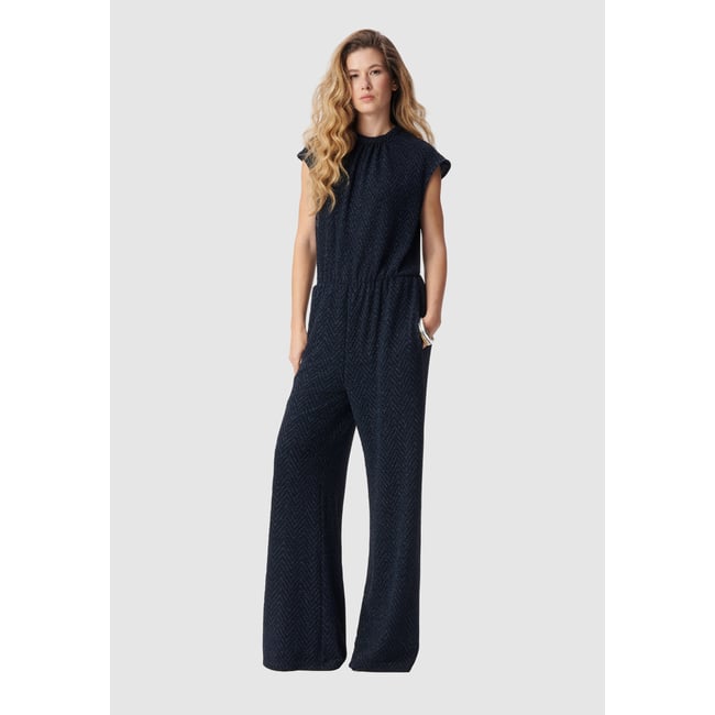 Combinaison motif chevrons marine <span itemprop=
