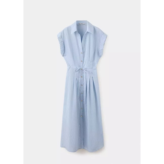 Robe chemisier à rayures bleu <span itemprop=