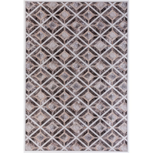 Tapis imprimé Serena, aspect cuir, plat Couleur marron <span itemprop=