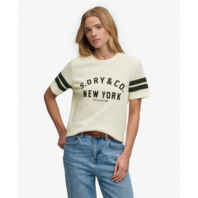 T-shirt Country Club à Appliqué crème <span itemprop=
