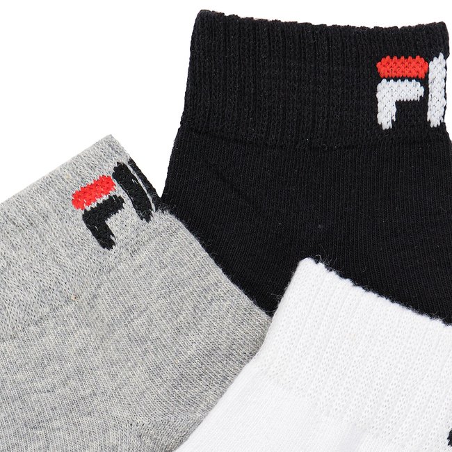 Pack of 6 pairs of trainer socks black grey white Fila La Redoute