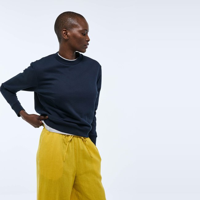Sweat à manches longues uni en coton BIO GOTS - MONOPRIX