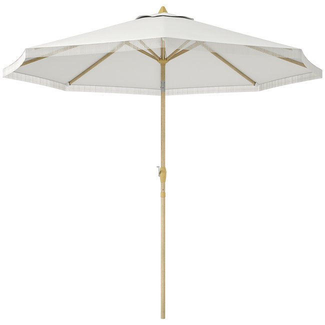 Parasol octogonal inclinable blanc <span itemprop=