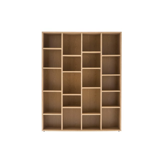 Bibliothèque design en bois L149 cm RYTHM Couleur chêne clair <span itemprop=