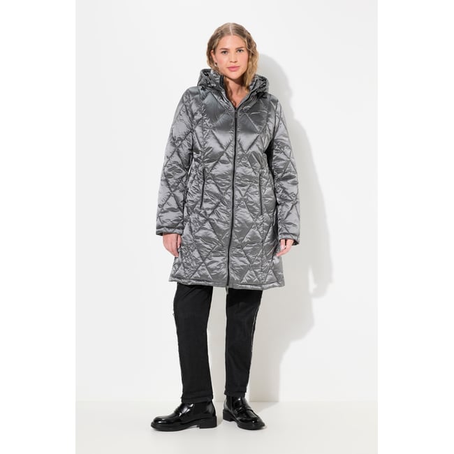 Veste matelassée HYPRAR avec capuche argent <span itemprop=