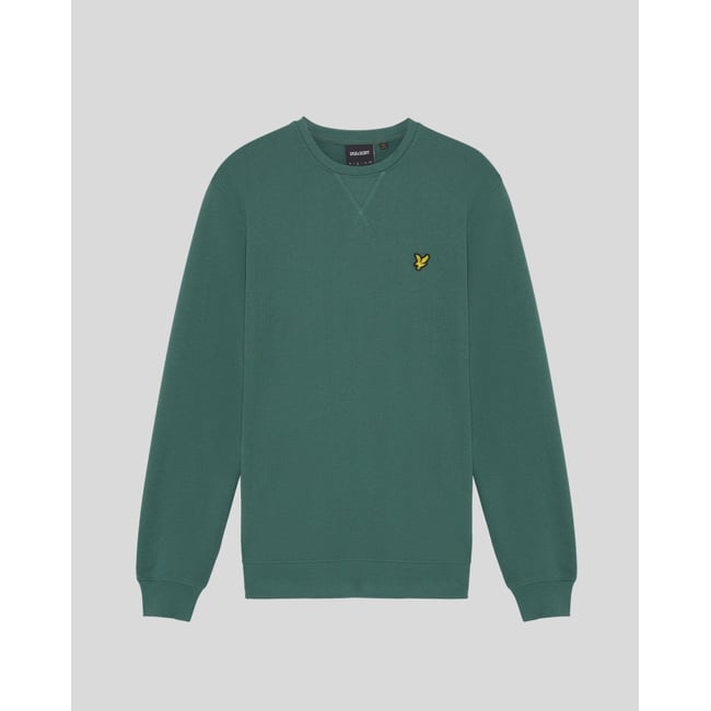 Sweat-shirt col rond en coton vert everglade <span itemprop=