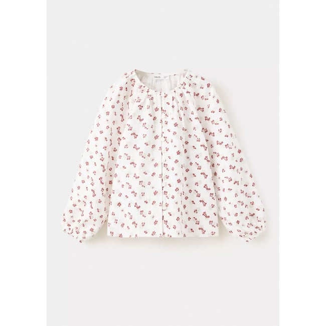 Blouse en imprimé floral blanc cassé <span itemprop=