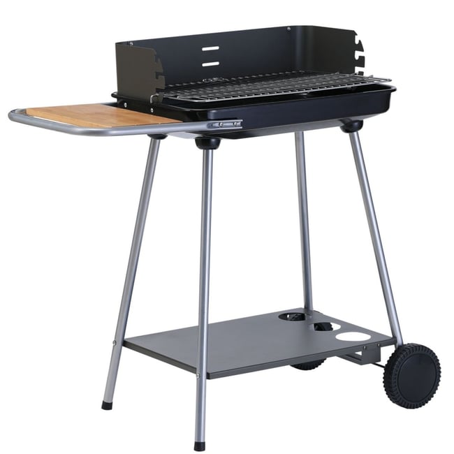 Barbecue charbon EBCA3 noir gris sur pieds, 37x23 cm - ESSENTIEL B