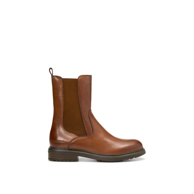 Botte chelsea en cuir de vache noble marron <span itemprop=