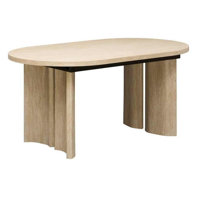 Table à manger ovale extensible TINO Couleur beige <span itemprop=
