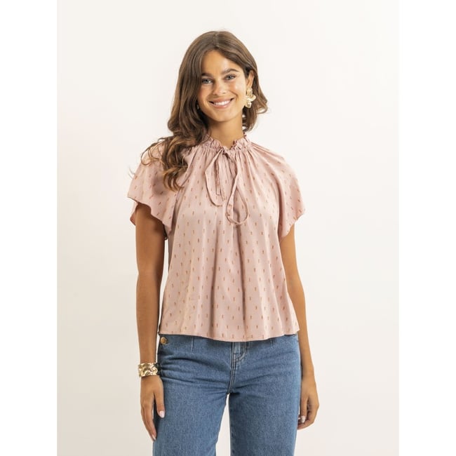 Blouse Manches Courtes Motifs Fil textile Fikol - DONA LISA