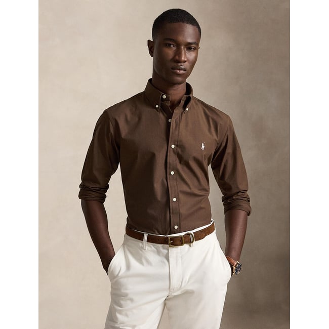 Camicia Custom Fit in popeline stretch moscato POLO RALPH LAUREN