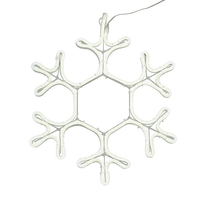 41cm White Neon Snowflake LED Wall Light, white, SO'HOME