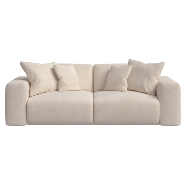 Canapé beige en tissu de polyester recyclé - ENZO Couleur beige <span itemprop=