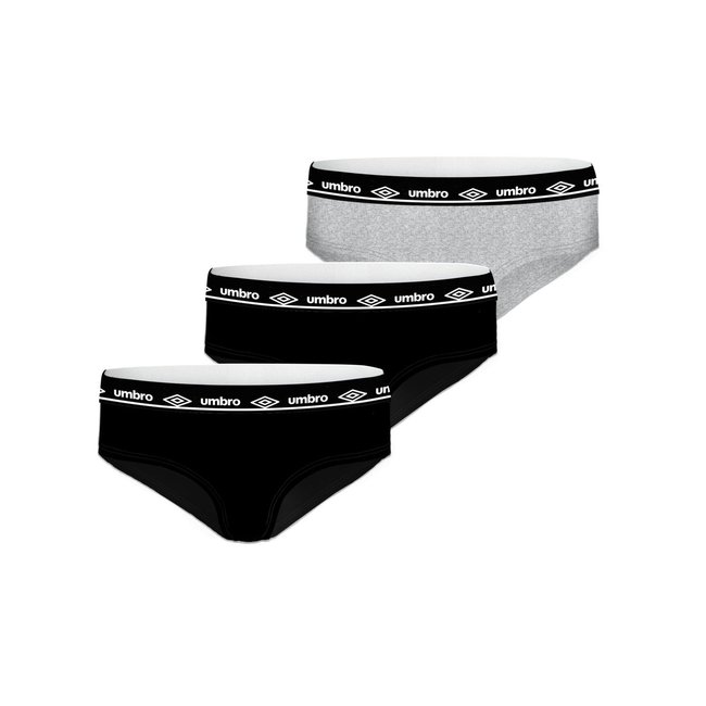 Lot De 3 Culottes Coton noir/blanc/gris <span itemprop=