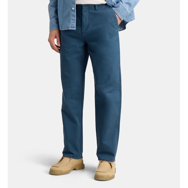 Pantalon chino droit en coton stretch - GALERIES LAFAYETTE