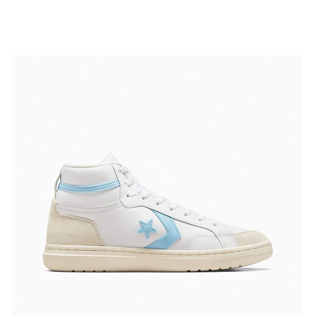 Pro blaze classic mid court worn leather trainers white blue Converse La Redoute