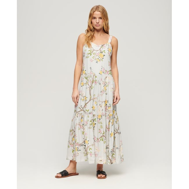 Robe longue tissée à volants - SUPERDRY
