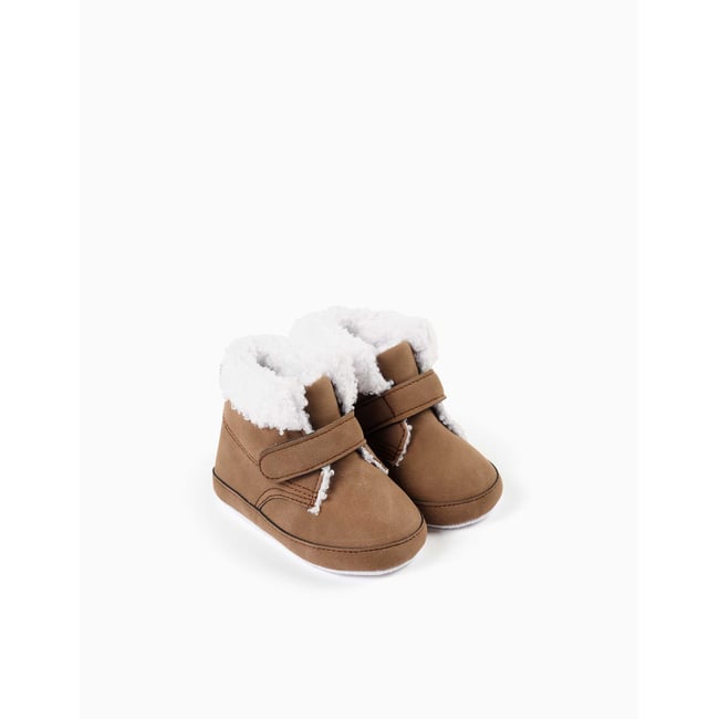 Bottes pré-marche avec doublure effet mouton multicolore <span itemprop=