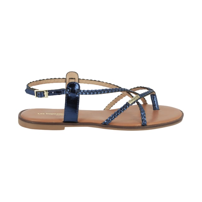 Sandales Cuir Les Tropeziennes Halfonzo marine-metal <span itemprop=