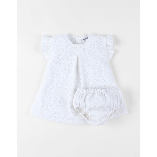Robe avec bloomer, Broderie Anglaise blanc <span itemprop=