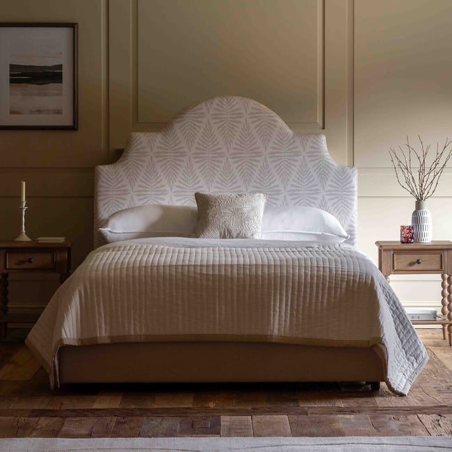 Wilson Sculpted Headboard Ottoman Storage Bed, leaf/ecru, ÉDITÉ