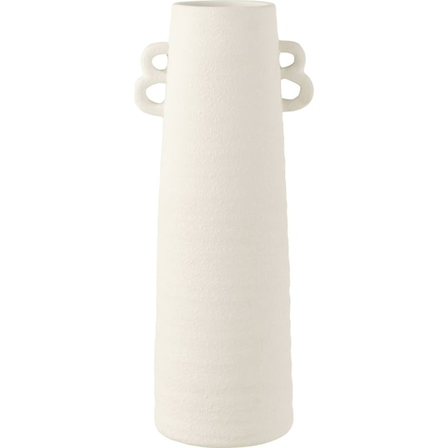 Vase conique en poterie Couleur blanc <span itemprop=