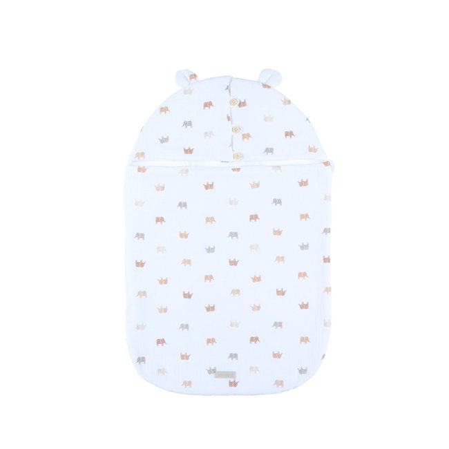 Nid d'ange Mousselin de coton - Elephants elephants <span itemprop=