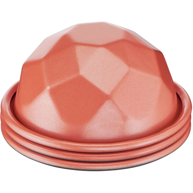 Moule à gâteau Creabake 3 moules à facettes 7.7 cm gris et orange <span itemprop=