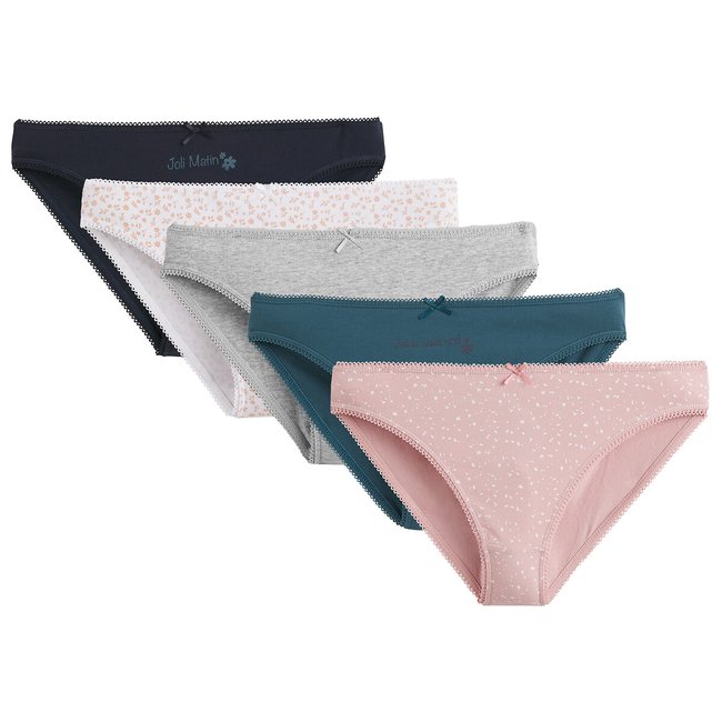Set van 5 slips in rekbaar katoen <span itemprop=