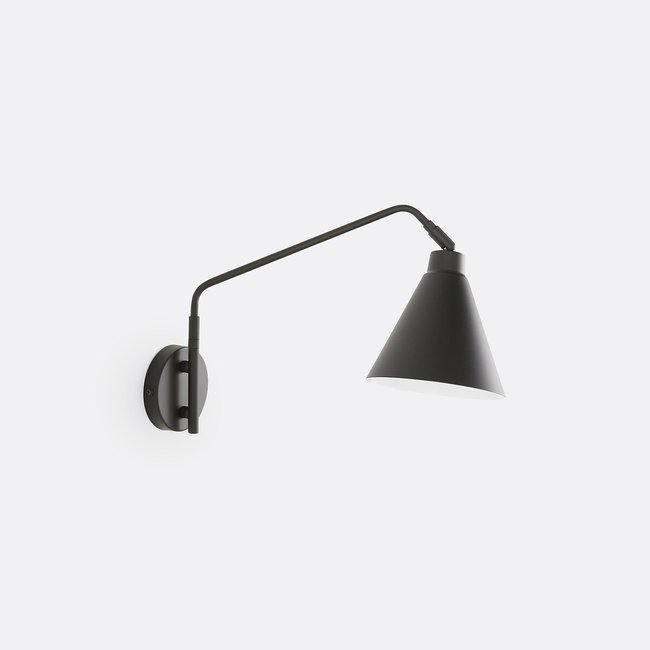 Wandleuchte Hiba mit Gelenkarm, Eisen schwarz <span itemprop=