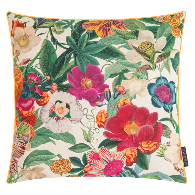 Housse de coussin impression digitale avec passepoil THELMA multicolore <span itemprop=