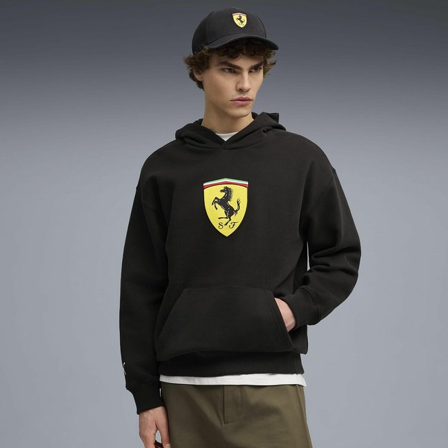 Sweat à capuche Ferrari noir <span itemprop=