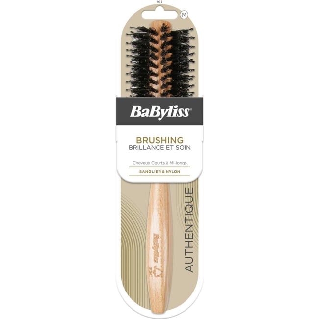 Brosse à cheveux brushing bois FSC Cheveux courts à mi longs - BABYLISS