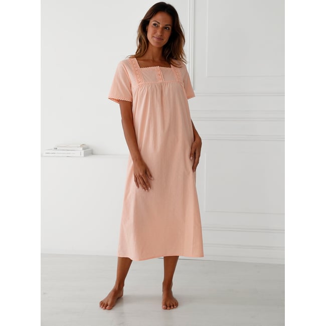 Chemise de nuit plumetis melon <span itemprop=
