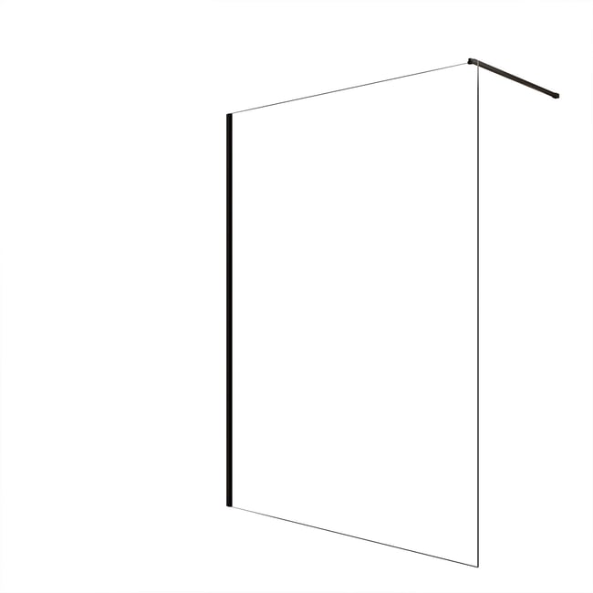 Paroi de douche à l’italienne en verre trempé 8 mm anticalcaire noir <span itemprop=