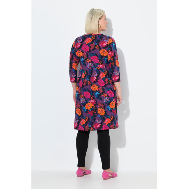 Robe évasée en jersey noir <span itemprop=