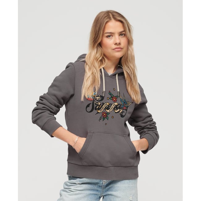 Sweat à capuche à motif Tattoo Script - SUPERDRY