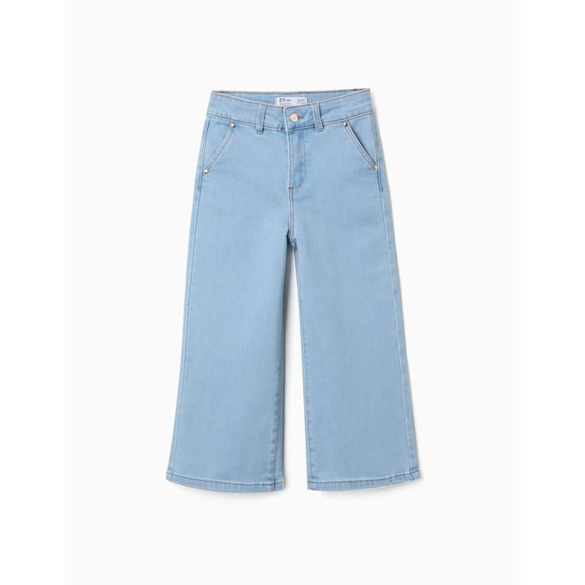 Jean à jambe large avec poches devant et derrière bleu clair <span itemprop=