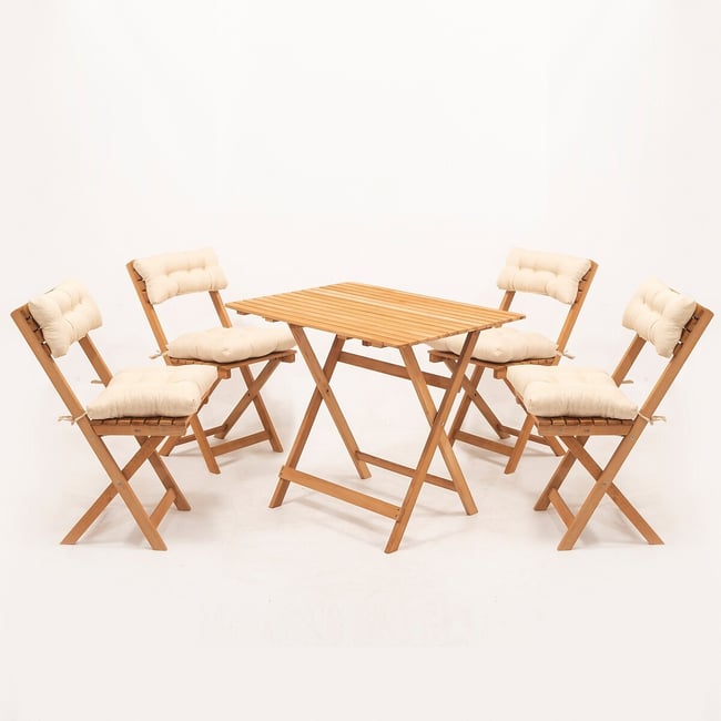 Комплект из садового столика и набора кресел, 5 шт My004A / МИ004A кремовый SO'HOME