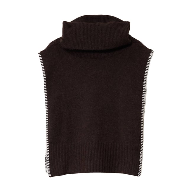 Écharpe aspect laineux marron foncé <span itemprop=