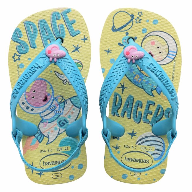 Kids Baby Peppa Pig Toe Post Sandals, pale yellow, HAVAIANAS