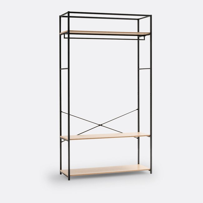 Module de dressing L110 cm, Adarbi Couleur noir/bois <span itemprop=