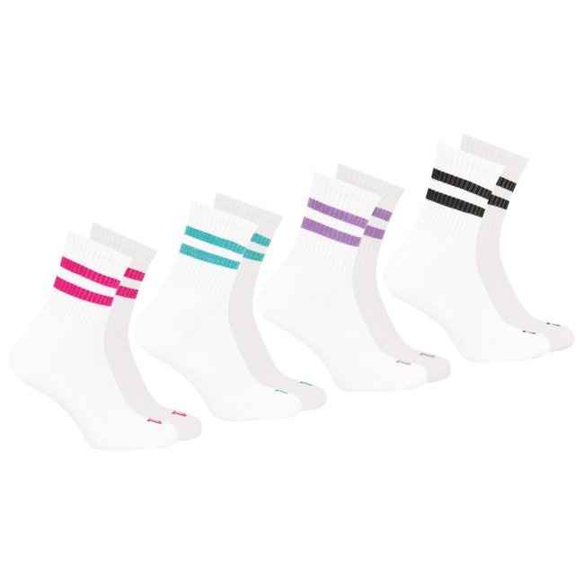 Chaussettes mi-hautes, lot de 4 paires, sport blanc <span itemprop=