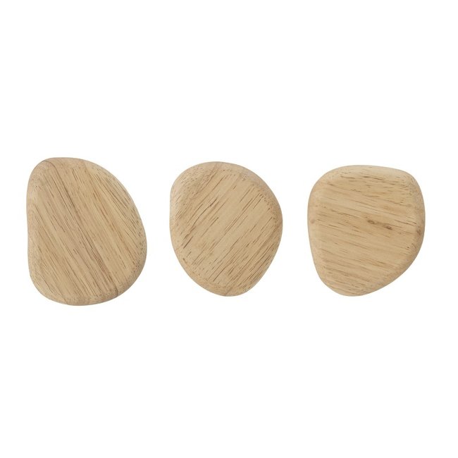 Patères murales bois CONOR set de 3 Couleur bois clair <span itemprop=