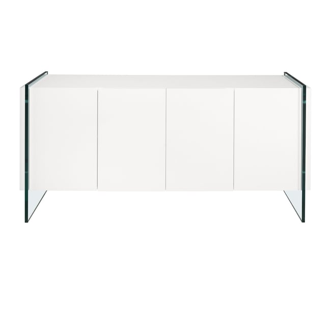 Buffet bois et verre trempé Couleur verre | blanc <span itemprop=