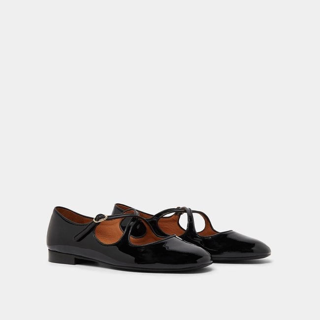 Ballerine in pelle verniciata Ducky nero JONAK